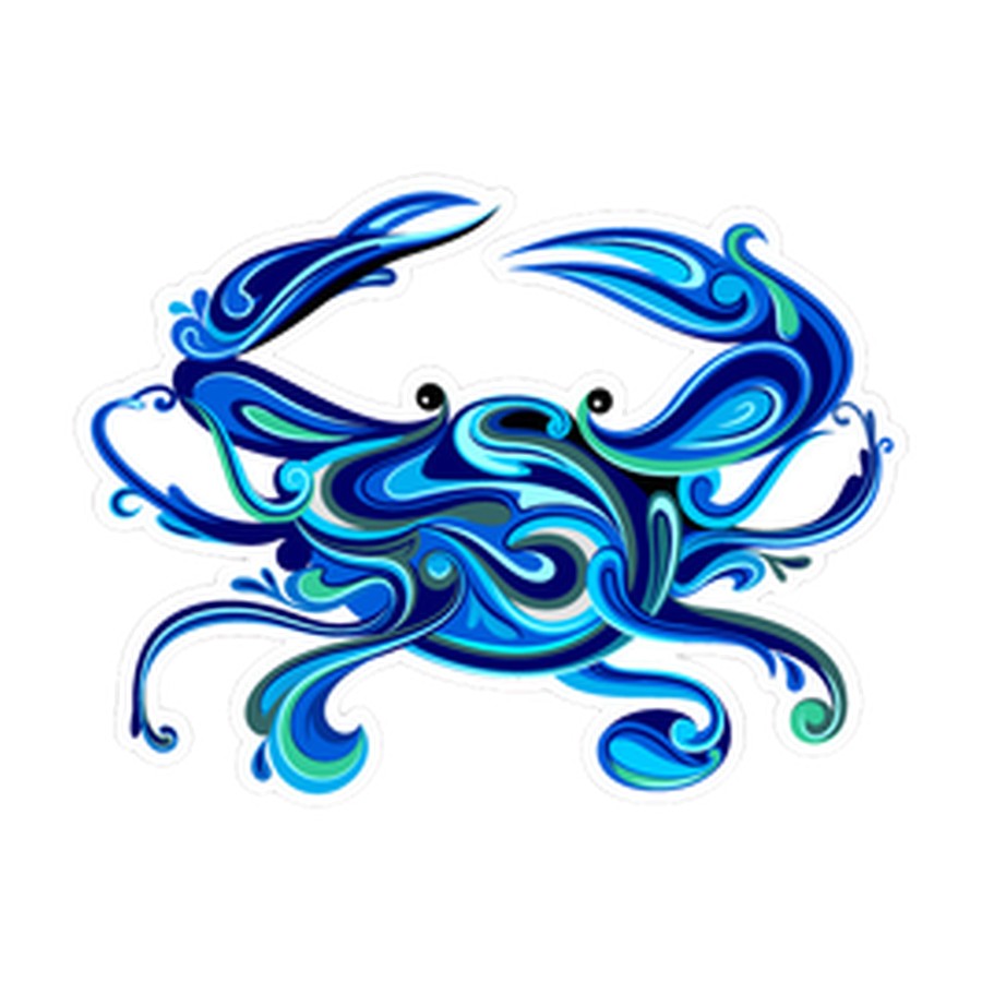 GENERIC SWIRL CRAB BLUE EPOXY DIE CUT MAGNET