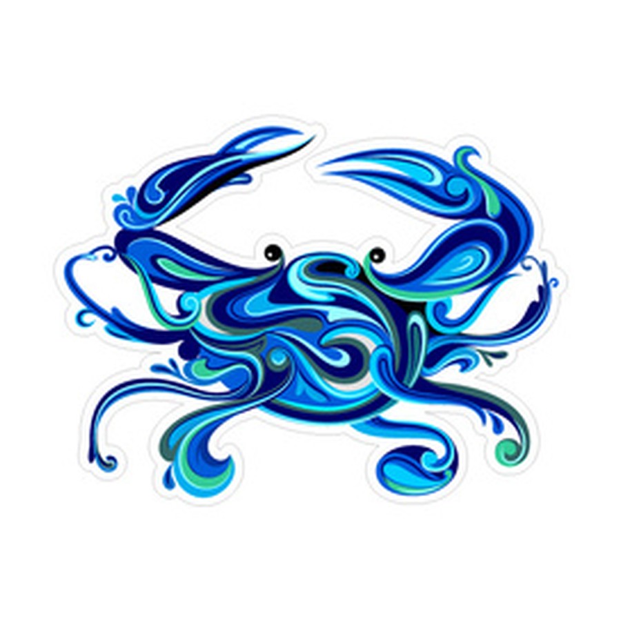 GENERIC SWIRL BLUE CRAB EPOXY DIE CUT KEYRING