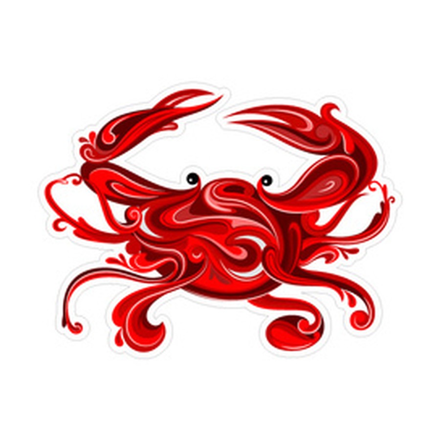 [10016] GENERIC SWIRL RED CRAB EPOXY DIE CUT KEYRING