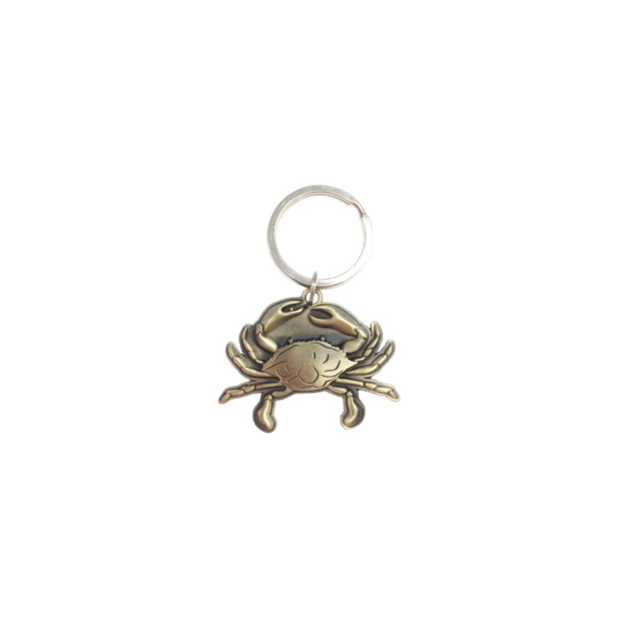 [10106] CRAB ZINC ALLOY METAL KEYRING BRONZE