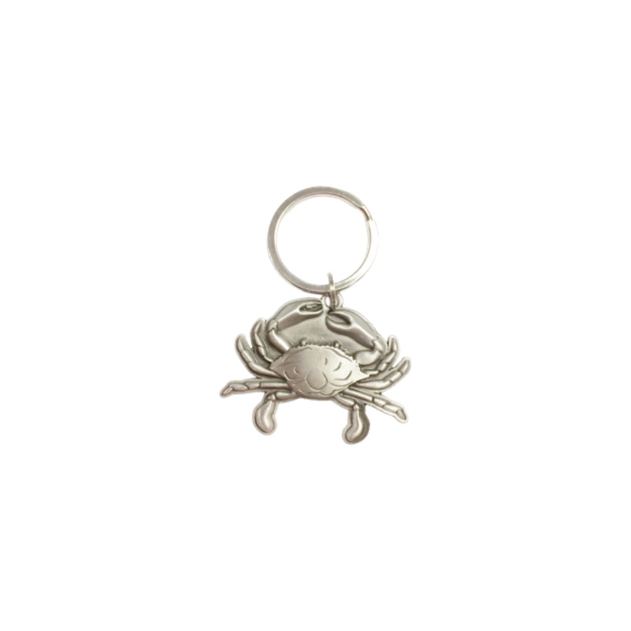 CRAB ZINC ALLOY METAL KEYRING SILVER