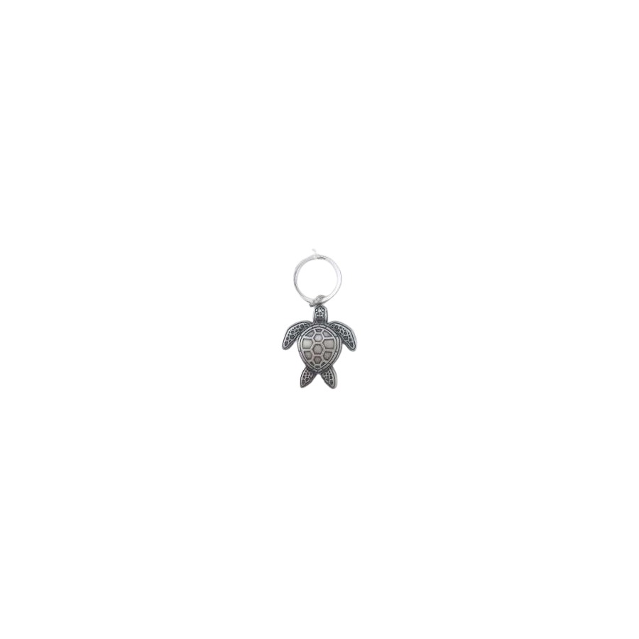 [10130] TURTLE ZINC ALLOY METAL KEYRING SILVER