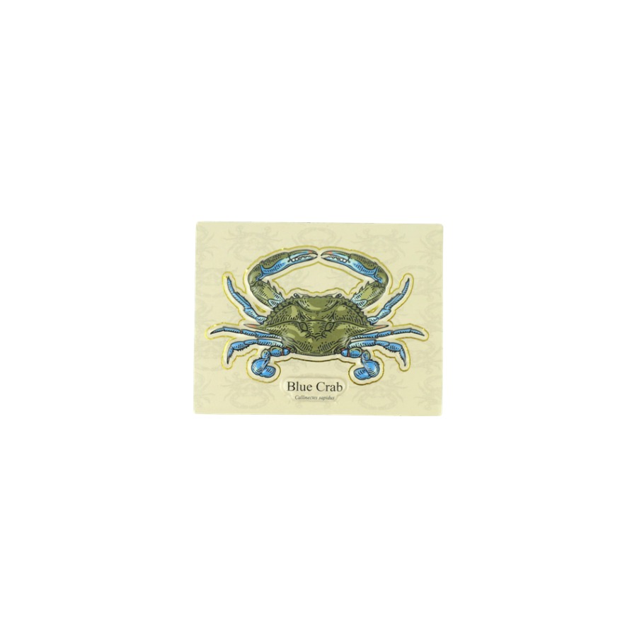NATURAL BLUE CRAB PVC EMBOSSED MAGNET GOLD HIGHLIGHT