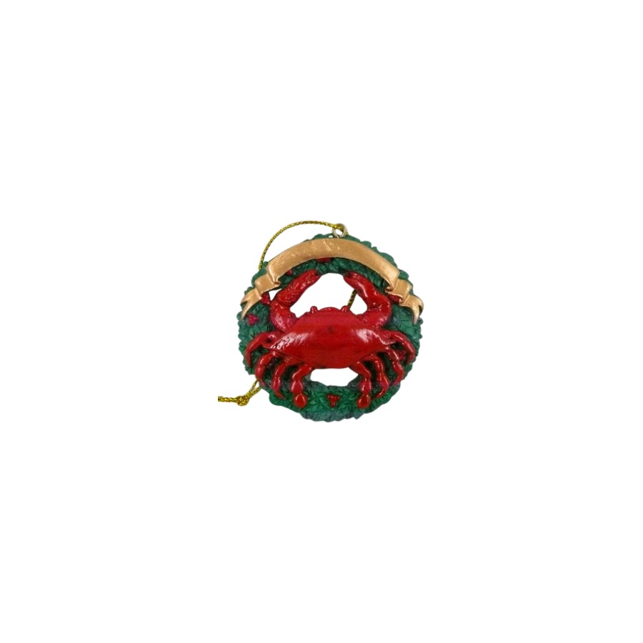 ORNAMENT RESIN RED CRAB WREATH BLANK