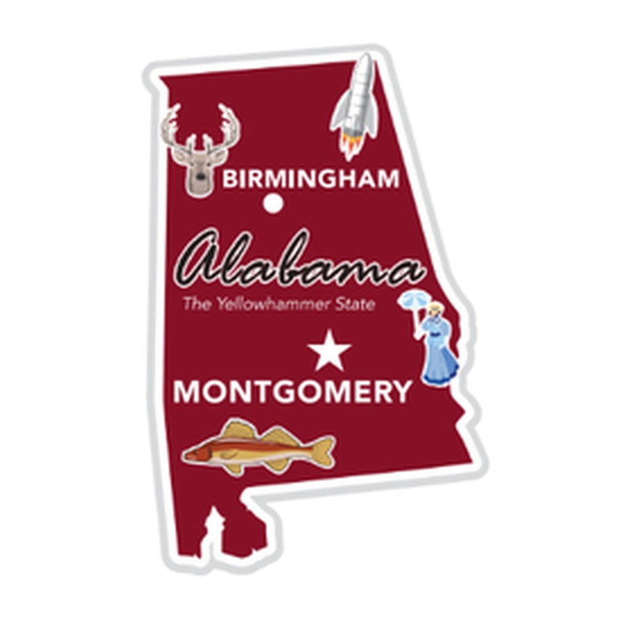 AL - FOIL DECO STATE MAGNET ALABAMA OUTLINE
