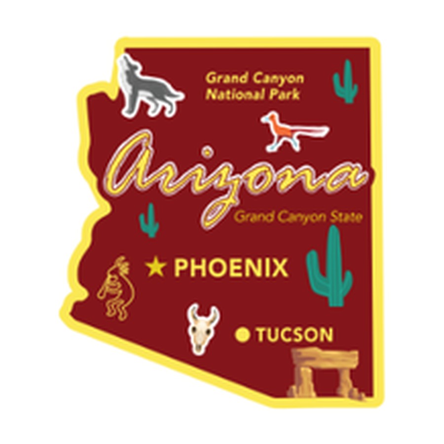[10201] AZ - FOIL DECO STATE MAGNET ARIZONA OUTLINE