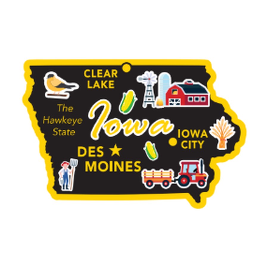 IA - FOIL DECO STATE MAGNET IOWA OUTLINE