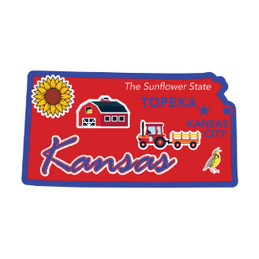 [10212] KS - FOIL DECO STATE MAGNET KANSAS OUTLINE