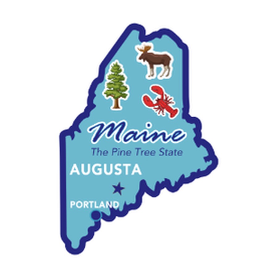 [10214] ME - FOIL DECO STATE MAGNET MAINE OUTLINE