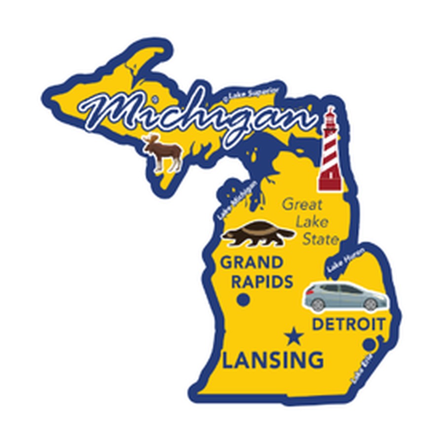 [10216] MI - FOIL DECO STATE MAGNET MICHIGAN OUTLINE
