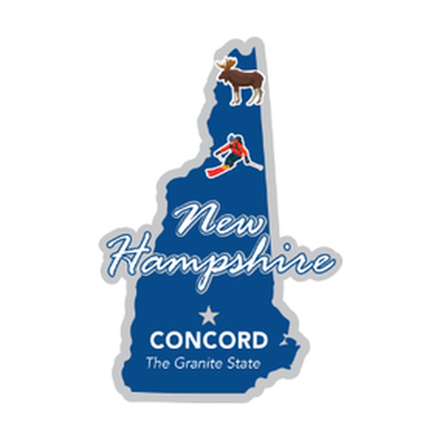 [10223] NH - FOIL DECO STATE MAGNET NEW HAMPSHIRE OUTLINE