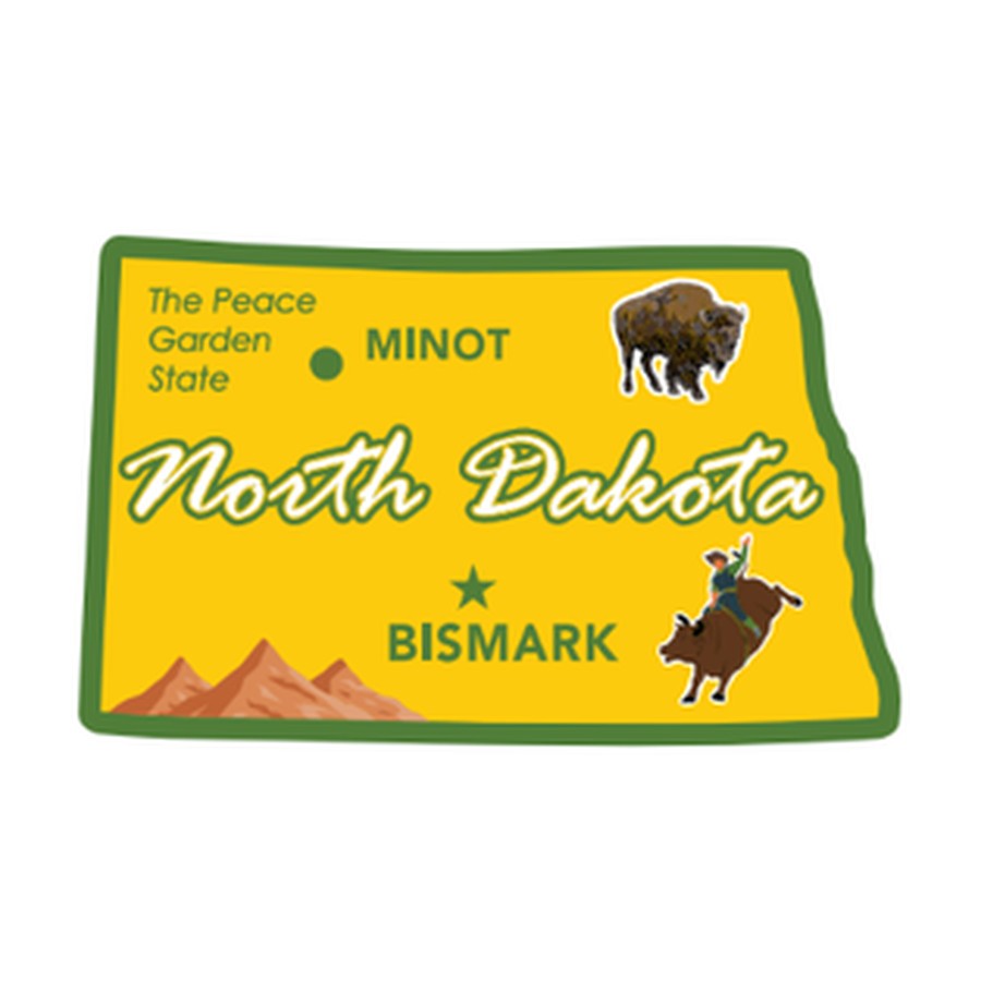 [10226] ND - FOIL DECO STATE MAGNET NORTH DAKOTA OUTLNE