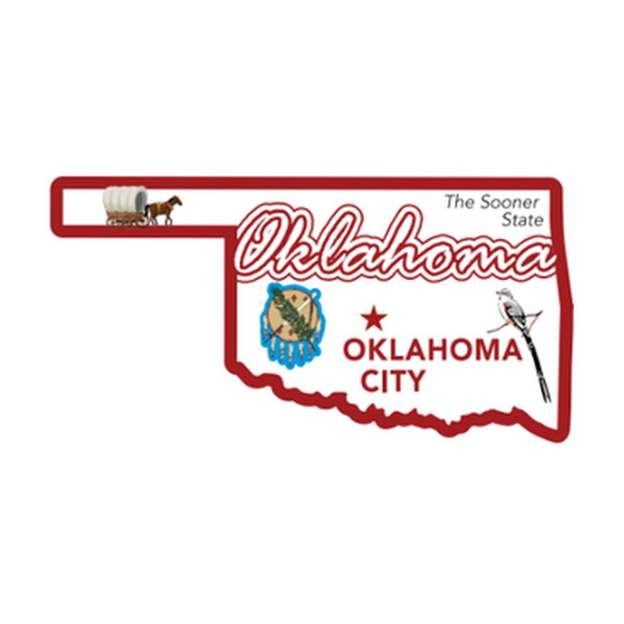 [10227] OK - FOIL DECO STATE MAGNET OKLAHOMA OUTLINE
