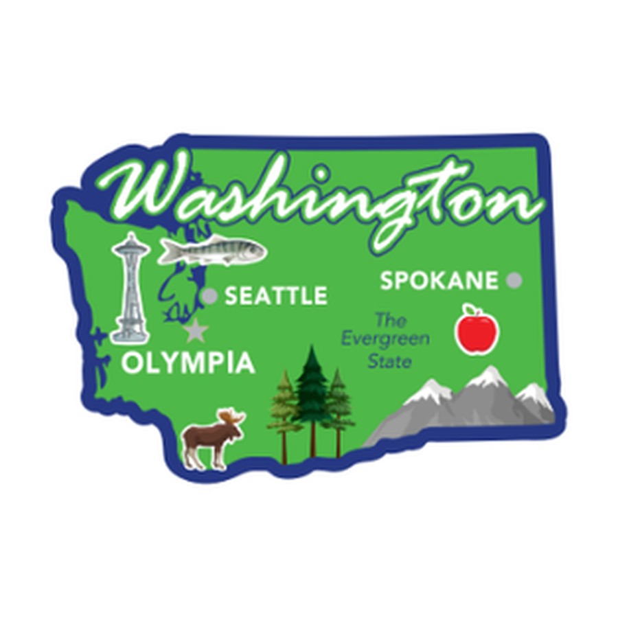 WA - FOIL DECO STATE MAGNET WASHINGTON OUTLINE