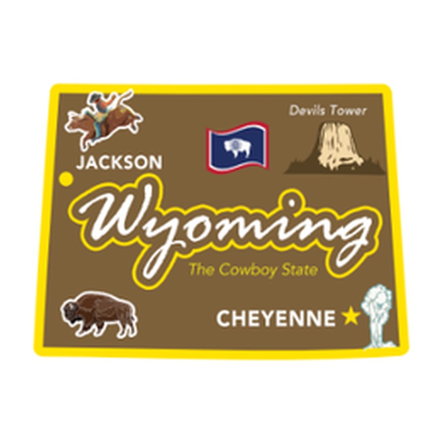 [10237] WY - FOIL DECO STATE MAGNET WYOMING OUTLINE