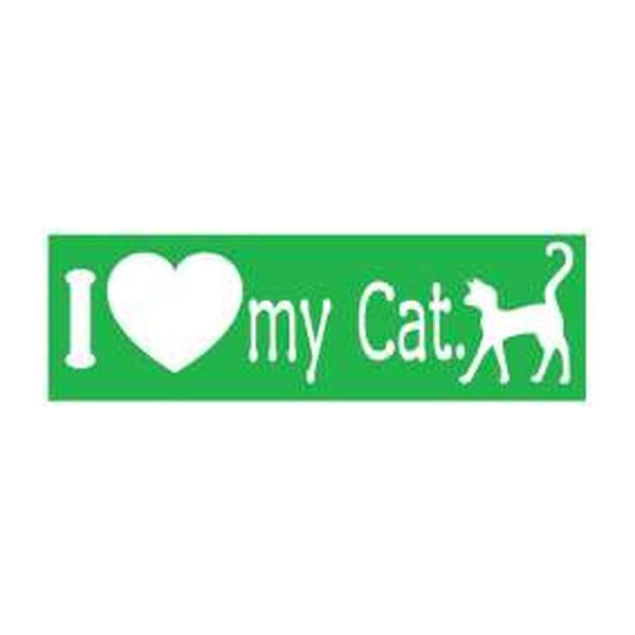 9.75x3 BUMPER STICKER LOVE CAT