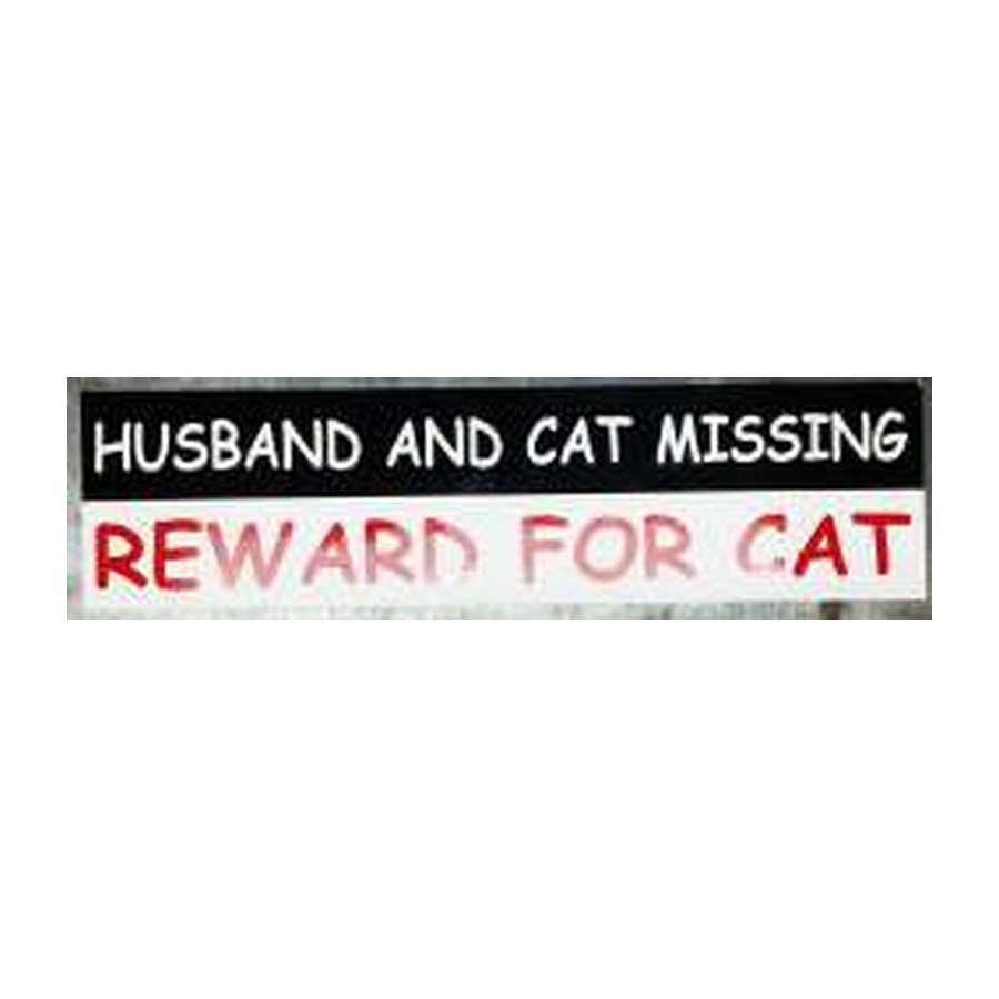 [10816] BUMPER STICKER HUSBAND & CAT (WAS 00620)
