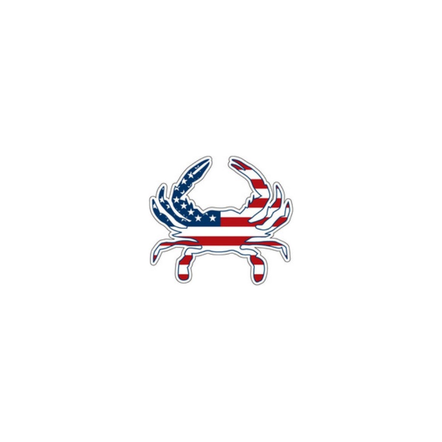 CAR MAGNET DIE CUT USA CRAB FLAG