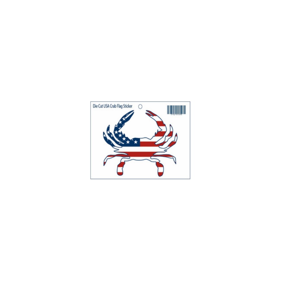 [15022] STICKER DIE CUT USA FLAG CRAB