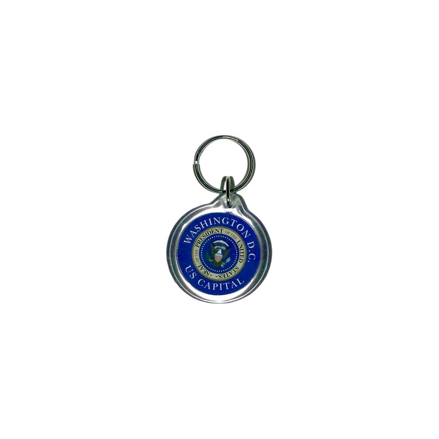 LUCITE KEYRING ROUND PRES SEAL DC