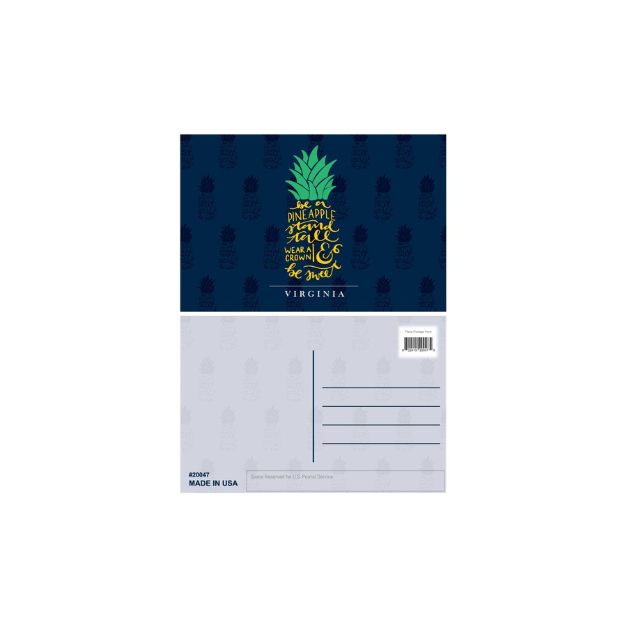 [20047] POSTCARD VIRGINIA PINEAPPLE