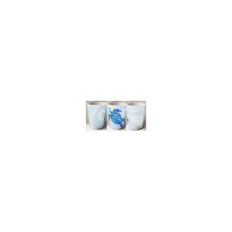 VA SWIRL TURTLE TEAL FULL WRAP CERAMIC SHOT CUP