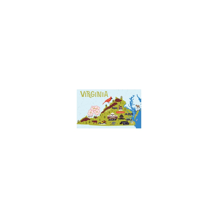 VIRGINIA MAP ICONS FULL WRAP MUG 11OZ