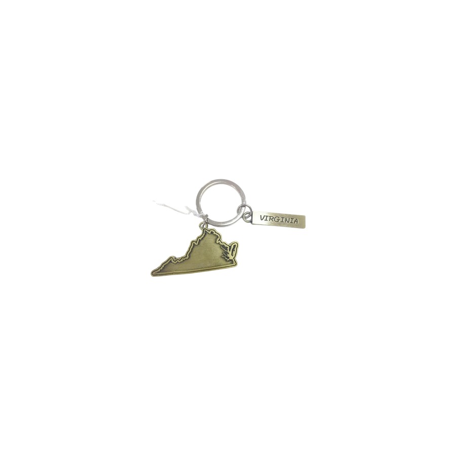 [20609] VA STATE OULTINE ZINC ALLOY METAL KEYRING BRONZE