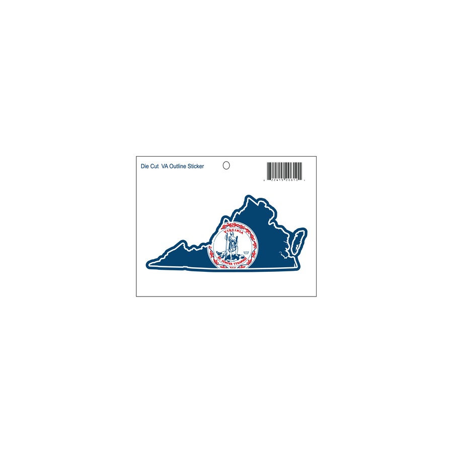 [20610] DIE CUT STICKER VA FLAG STATE OUTLINE