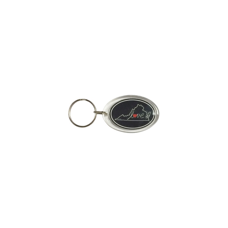 LUCITE KEYRING LOVE VA OVAL