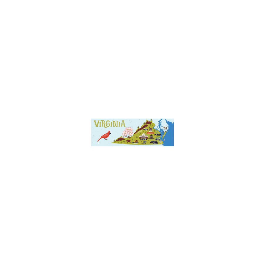 [20641] PANO VIRGINIA MAP ICONS PHOTO MAGNET
