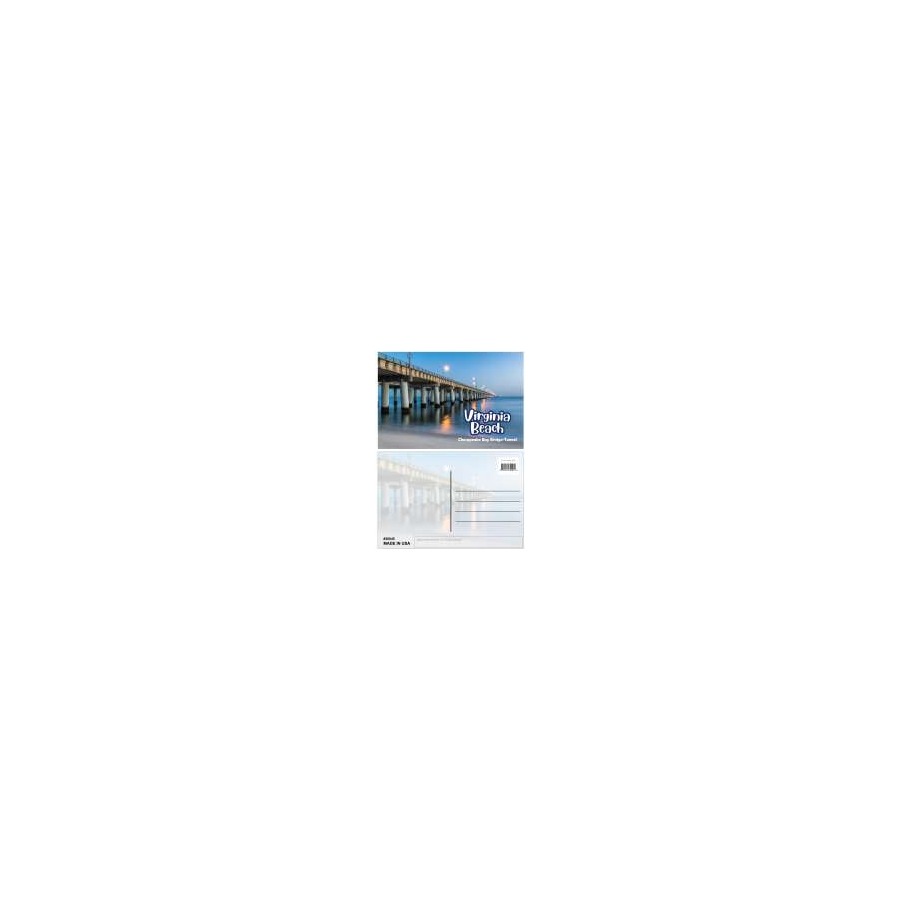 [30045] POSTCARD CBBT CHESAPEAKE BAY BRIDGE TUNNEL (VIEW FROM BEACH)