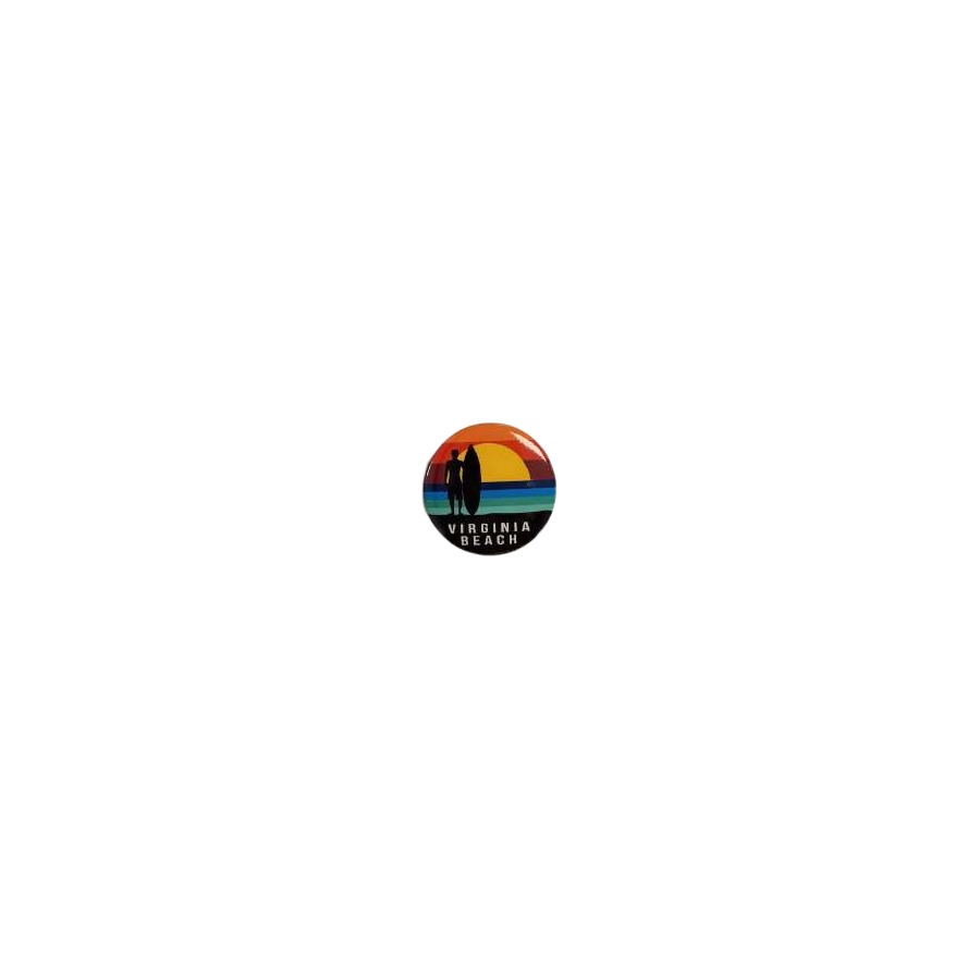 [30074] VB SUNSET SURFER 3" ROUND MAGNET W/ BAG (UPC/MADE IN USA)