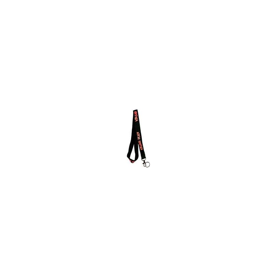 [30076] Neck Cord Lanyard black Webbing w/ orange imprint