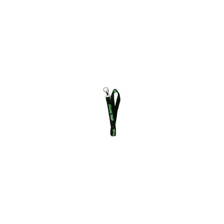Neck Cord Lanyard VB black webbing with green imprint
