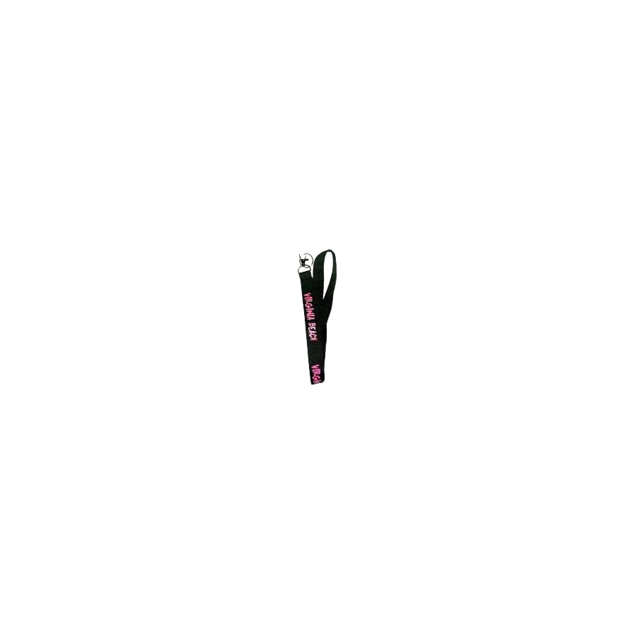 [30082] Neck Cord Lanyard Black/Pink Imprint VB