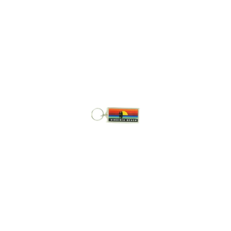 LUCITE KEYRING VB SUNSET SURFER RECTANGLE