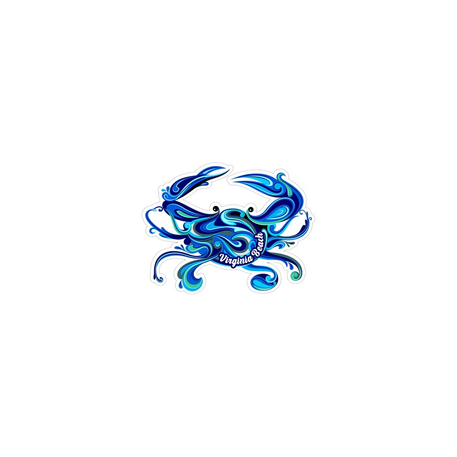 [30170] VB SWIRL CRAB BLUE EPOXY DIE CUT MAGNET