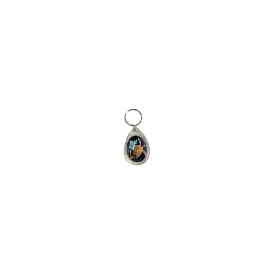LUCITE KEYRING VB TURTLE TEAR DROP