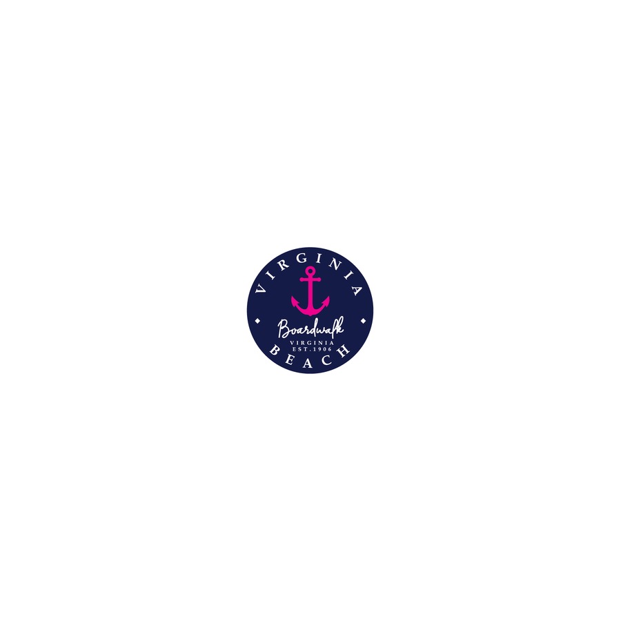 VB ANCHOR BOARDWALK NAVY/PINK 2.25" ROUND MAGNET