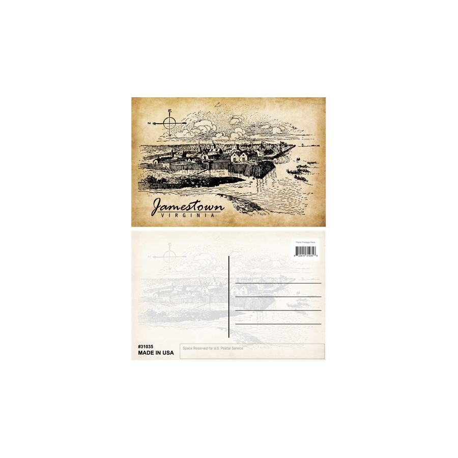 [31035] POSTCARD JAMESTOWN OLD DRAWING