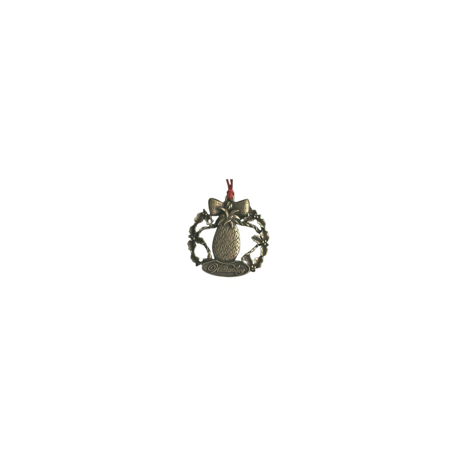BRASS ORNAMENT WB PINEAPPLE