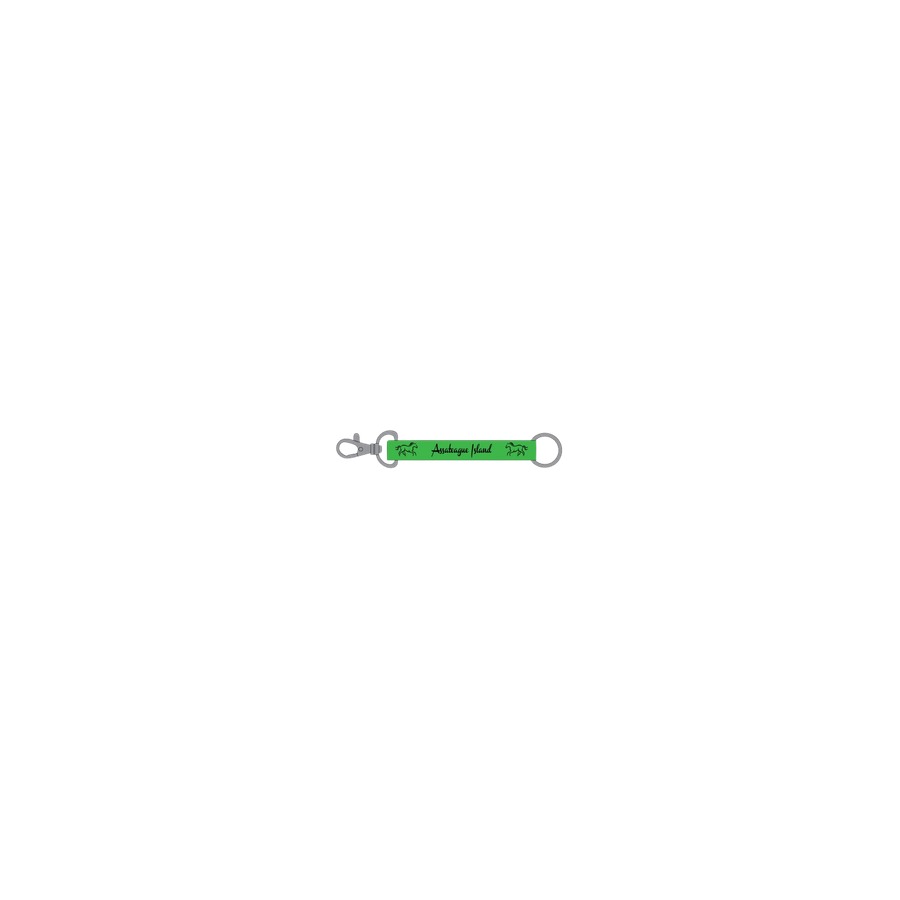 [32068] KEY RING LANYARD AI GREEN / BLACK IMPRINT SCREEN
