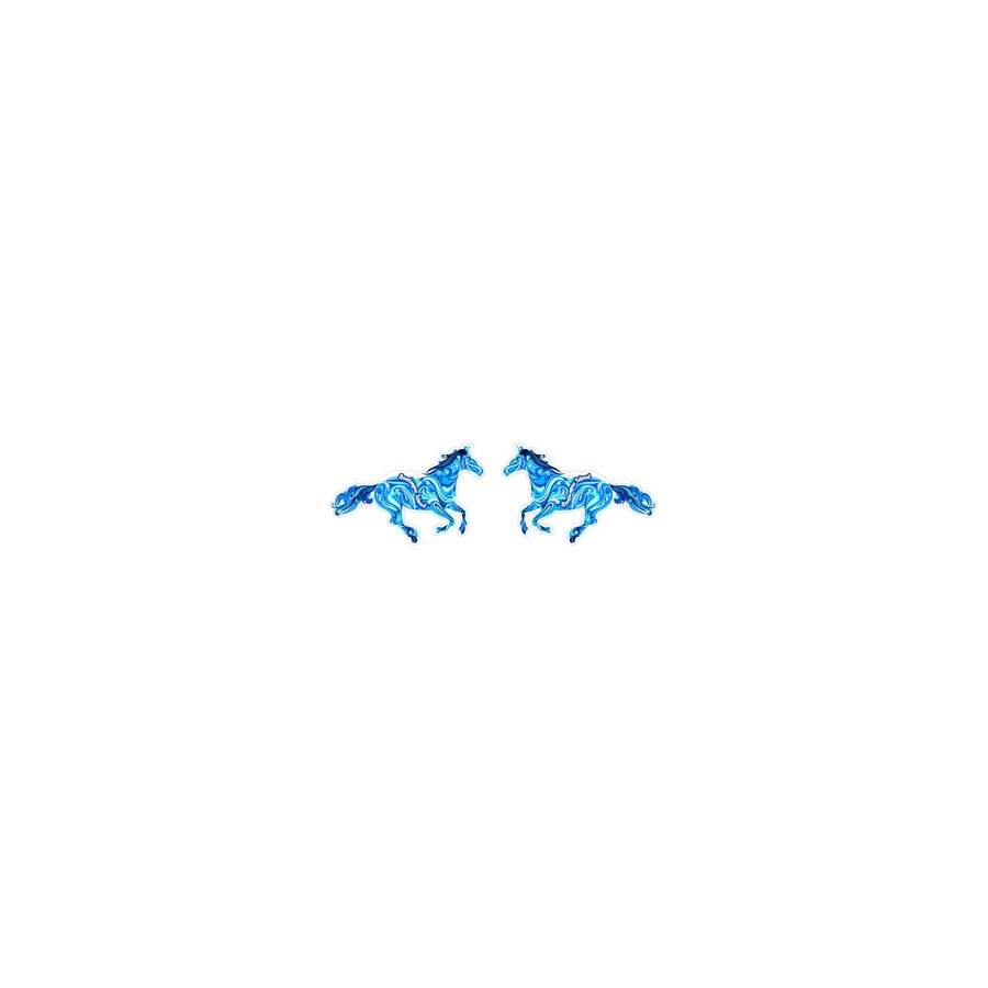 AI SWIRL HORSE BLUE EPOXY DIE CUT KEYRING