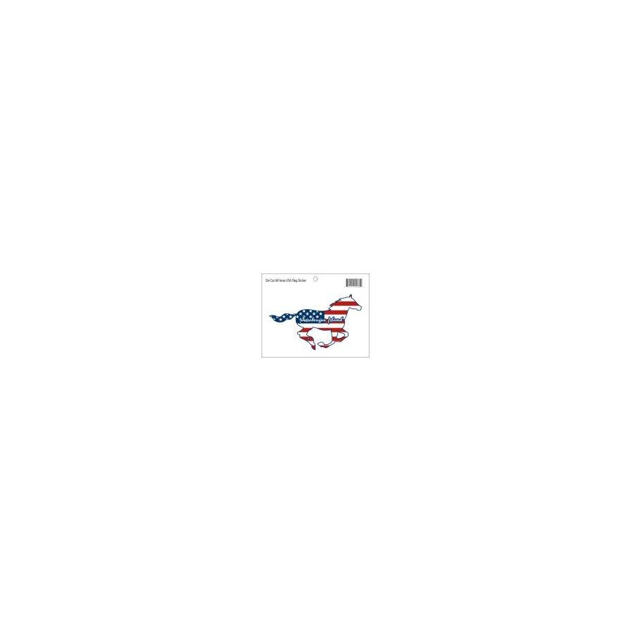 DIE CUT STICKER USA FLAG HORSE AI