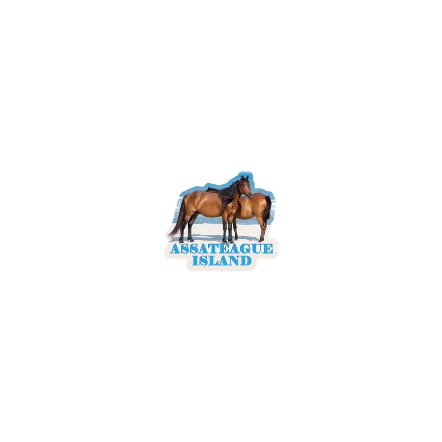 AI ASSATEAGUE 2 HORSES BLUE 2-LEVEL EPOXY DECO MAGNET