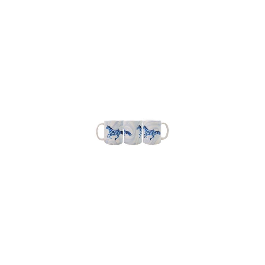 CI SWIRL HORSE BLUE FULL WRAP MUG 11OZ