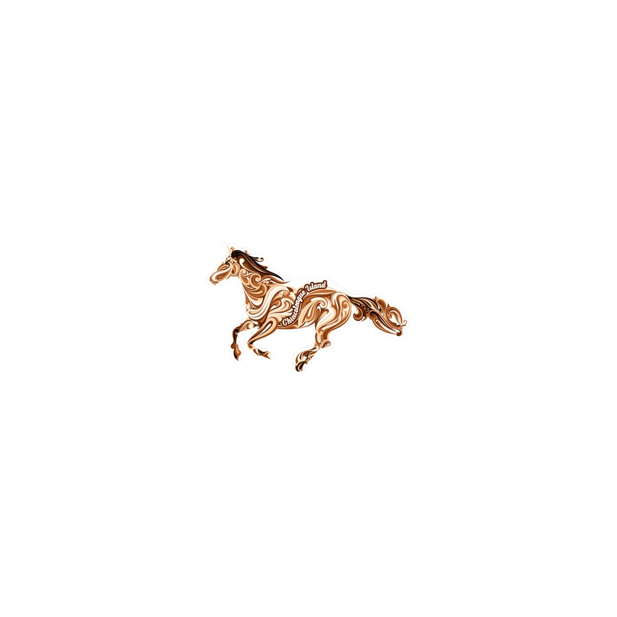 [33395] CI SWIRL HORSE BROWN EPOXY DIE CUT MAGNET