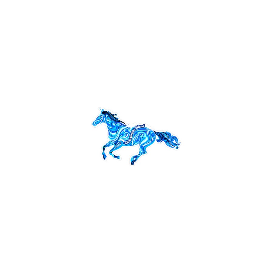 [33396] CI SWIRL HORSE BLUE EPOXY DIE CUT MAGNET