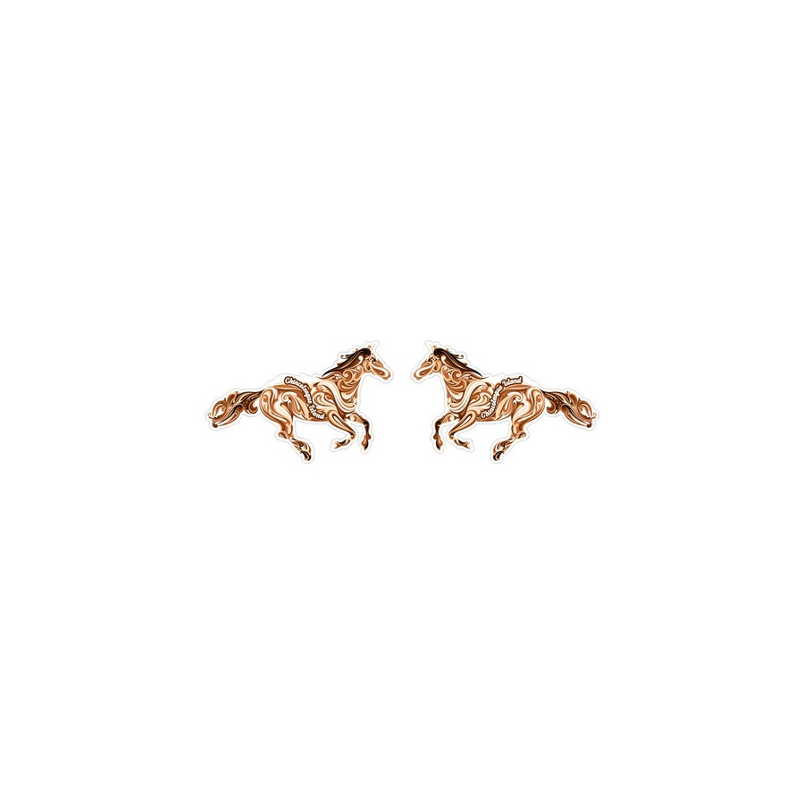 CI SWIRL HORSE BROWN EPOXY DIE CUT KEYRING